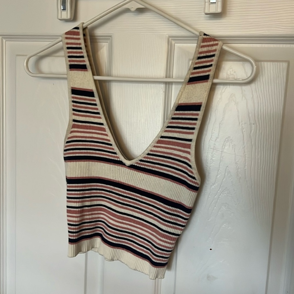 Cropped striped tank size medium